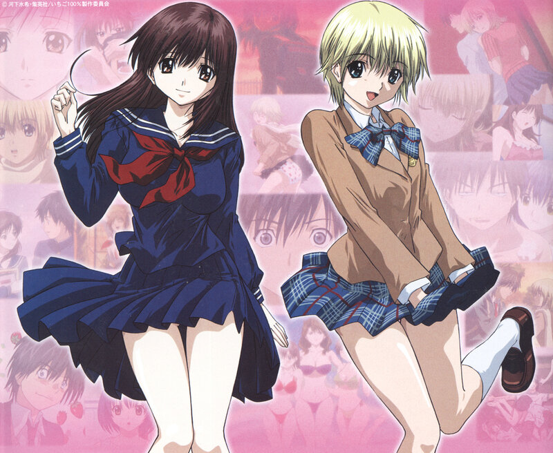 Anime girls in school uniforms