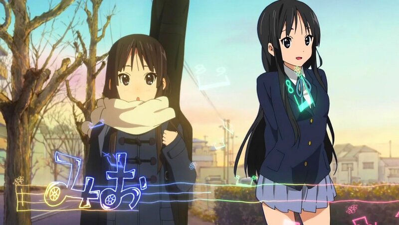 Anime girls in school uniforms