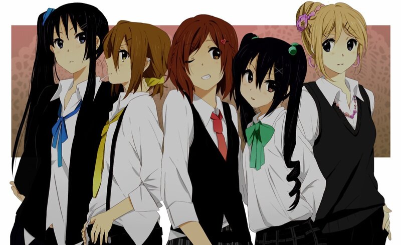 anime girls in school uniforms