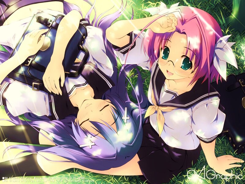 Anime girls in school uniforms