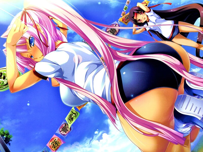 Anime girls in school uniforms