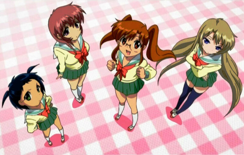 anime girls in school uniforms