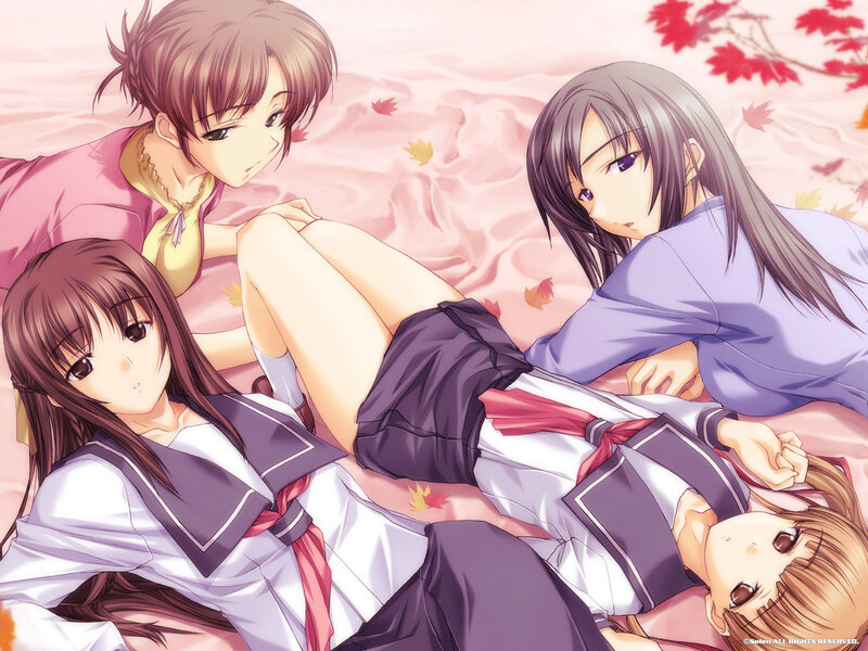 anime girls in school uniforms