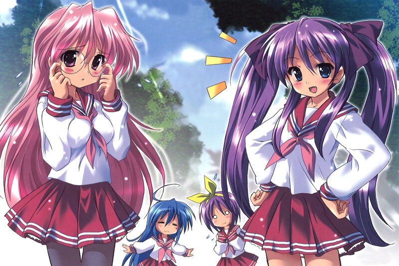 anime girls in school uniforms