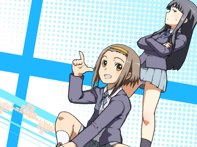 Anime girls in school uniforms
