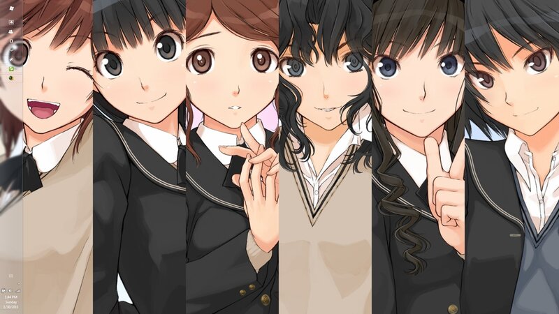 Anime Girls in School Uniforms — Black, Cheerful, Manga