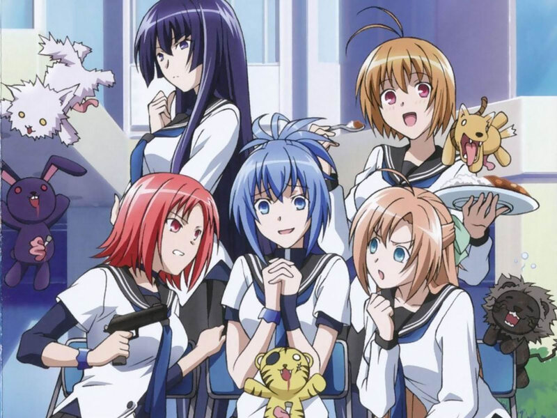 Anime Girls in School Uniforms — Blue, Chaotic