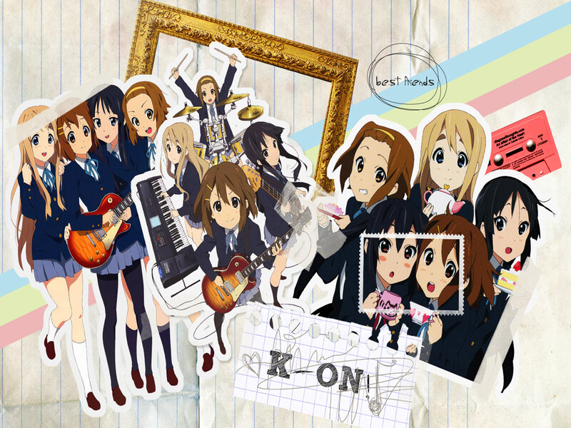Anime Girls in School Uniforms — Blue, Cheerful, Playful