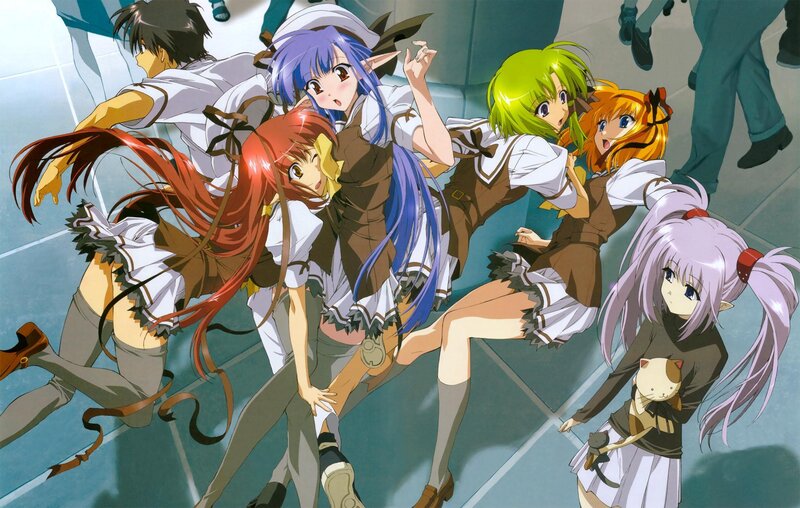 Anime Girls in School Uniforms — Blue, Dynamic