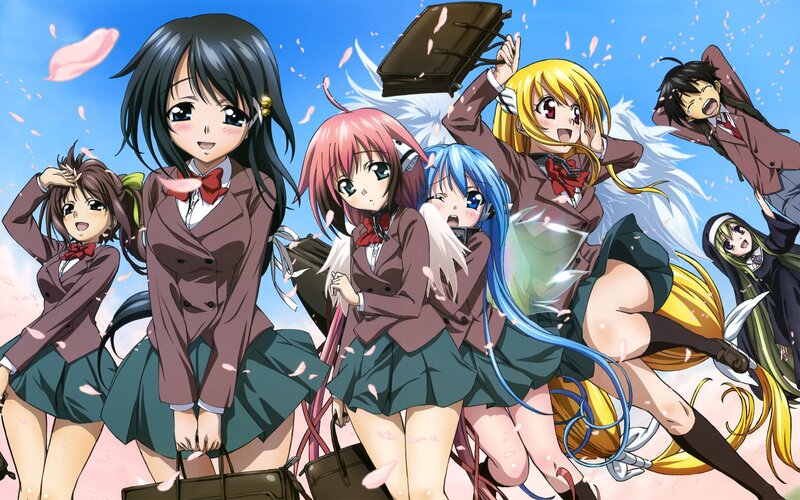 Anime Girls in School Uniforms — Blue, Energetic, Spring
