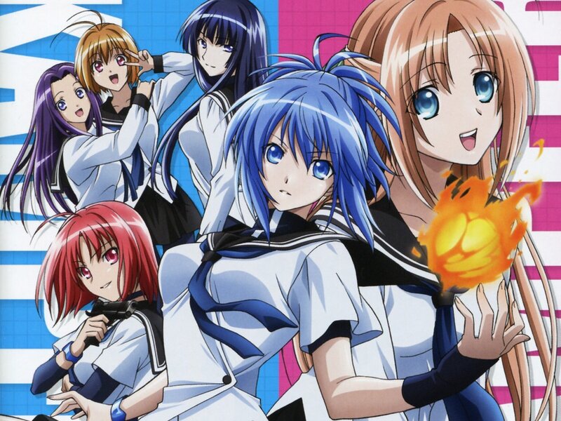 Anime Girls in School Uniforms — Blue, Energetic