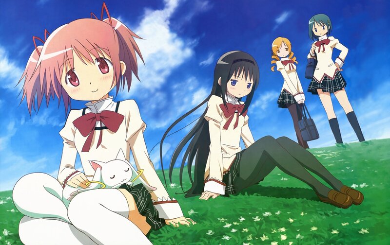 Anime Girls in School Uniforms — Blue, Serene, Afternoon