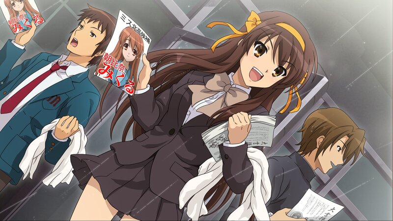 Anime Girls in School Uniforms — Brown, Dramatic, School Uniform