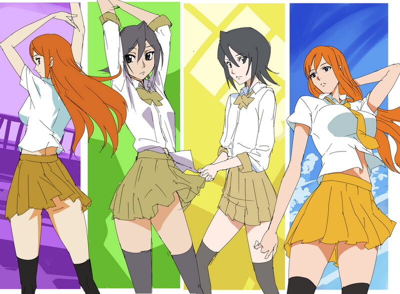 Anime Girls in School Uniforms — Orange