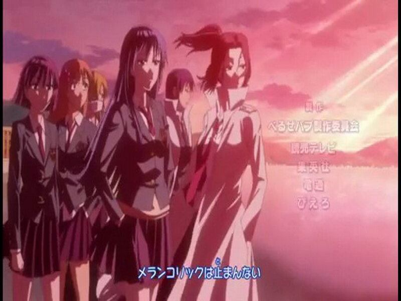 Anime Girls in School Uniforms — Pink, Dramatic