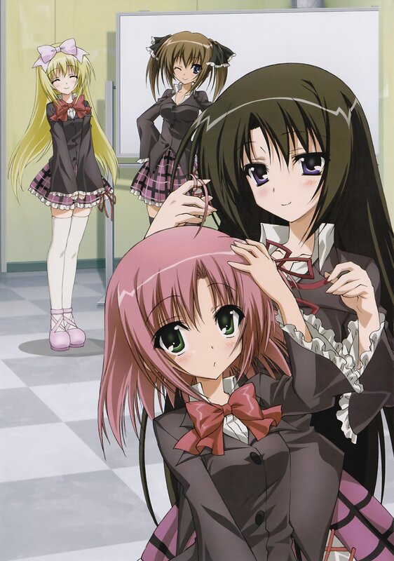 Anime Girls in School Uniforms — Pink, Playful, School Uniform, Classroom