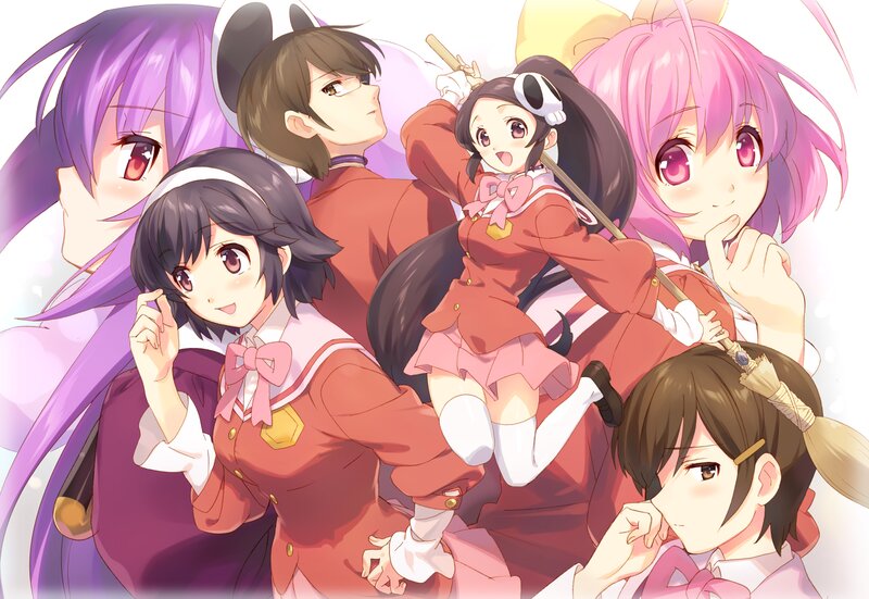 Anime Girls in School Uniforms — Pink, Playful, School Uniforms