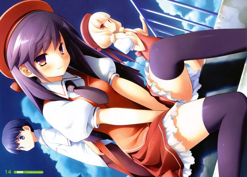 Anime Girls in School Uniforms — Purple, Dramatic, Night