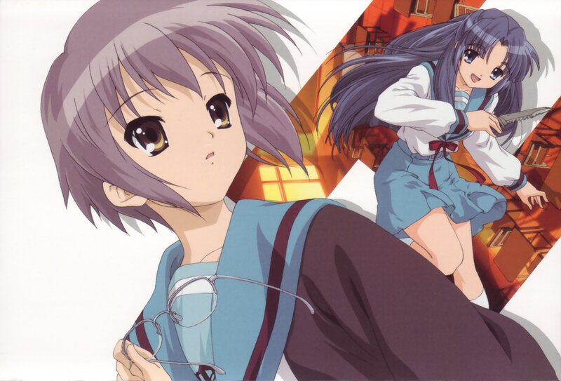 Anime Girls in School Uniforms — Purple, Dramatic, School Uniform