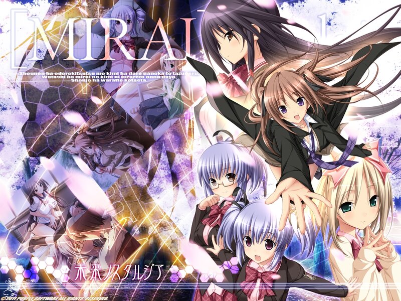 Anime Girls in School Uniforms — Purple, Dramatic