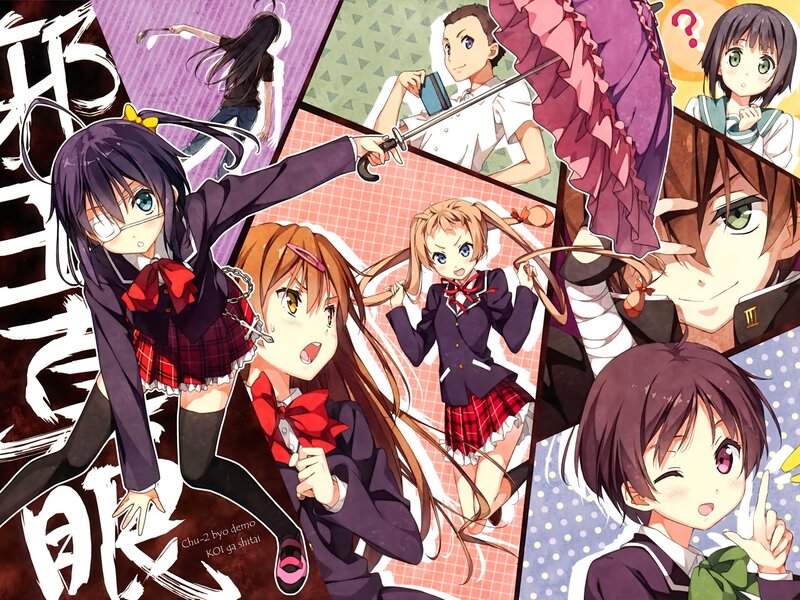 Anime Girls in School Uniforms — Purple, Dynamic, Manga