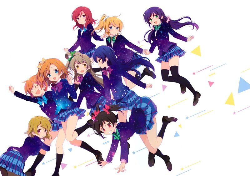 Anime Girls in School Uniforms — Purple, Energetic, School Uniform