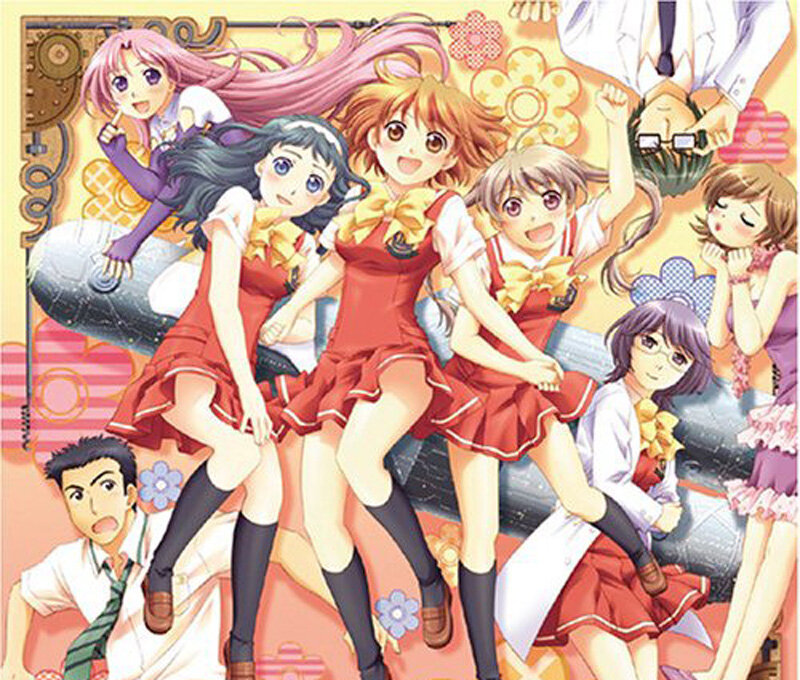 Anime Girls in School Uniforms — Red, Cheerful
