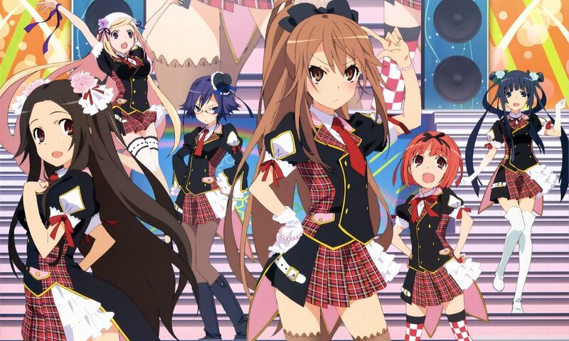Anime Girls in School Uniforms — Red, Energetic, School Uniform