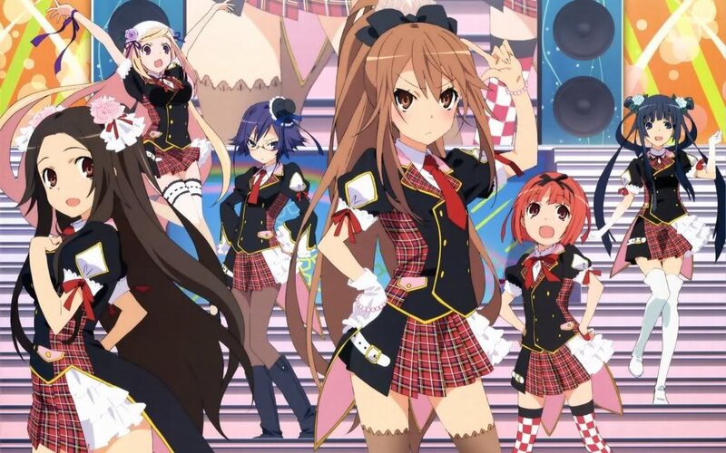 Anime Girls in School Uniforms — Red