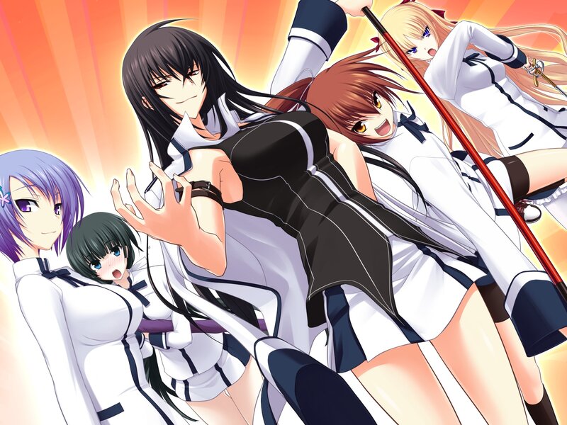 Anime Girls in School Uniforms — White, Dynamic