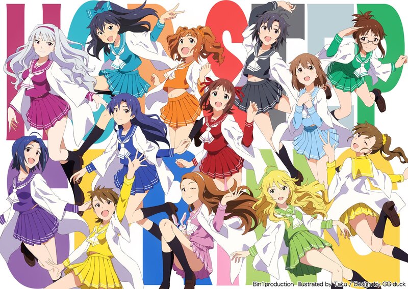 Anime Girls in School Uniforms — White, Energetic