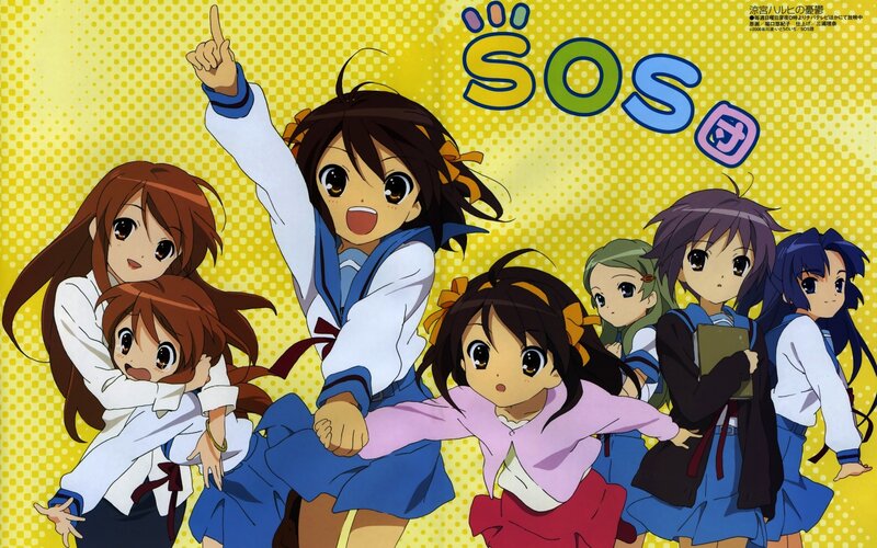 Anime Girls in School Uniforms — Yellow, Energetic, School Uniform