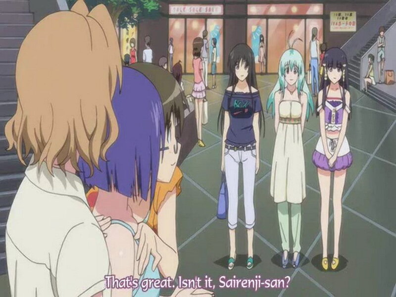 anime girls in shopping area