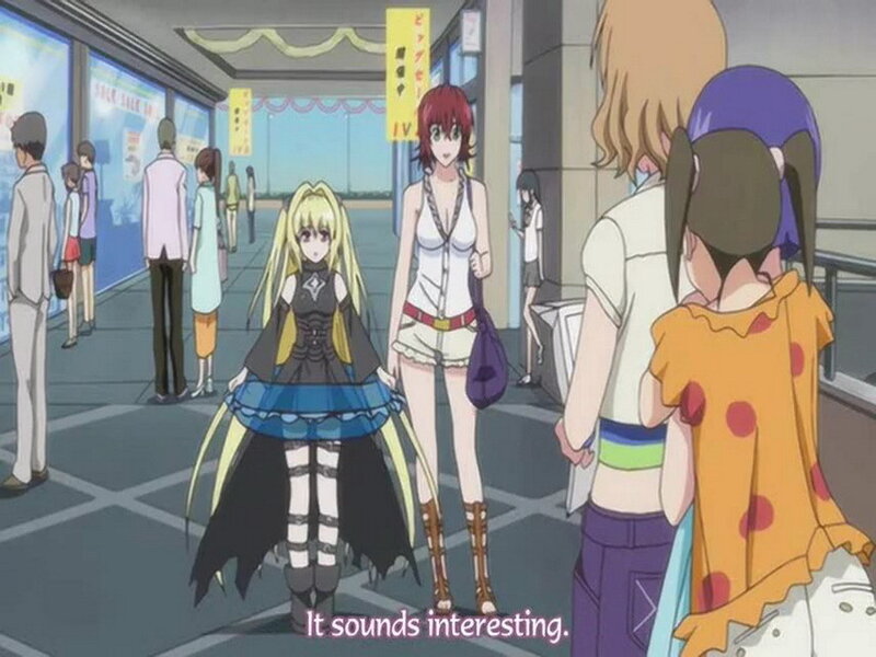 anime girls in shopping area