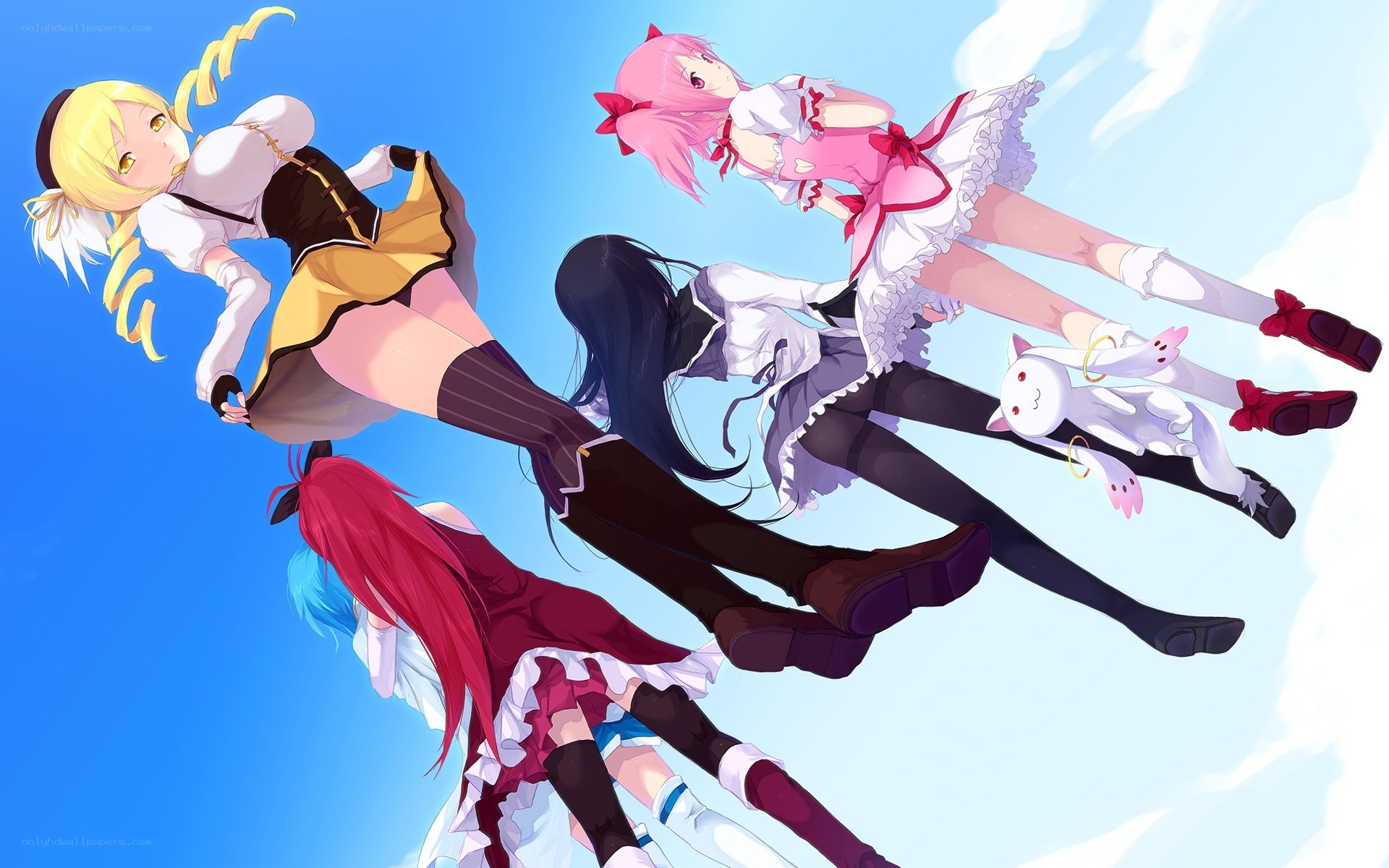 anime girls in sky