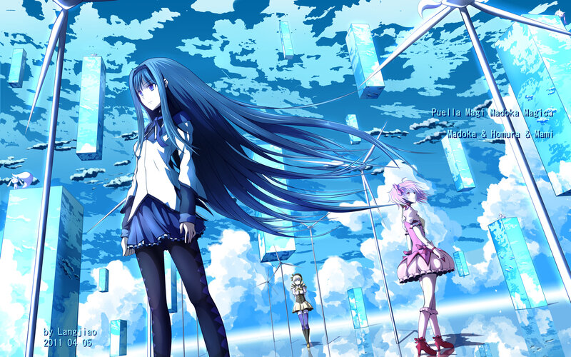 anime girls in sky world