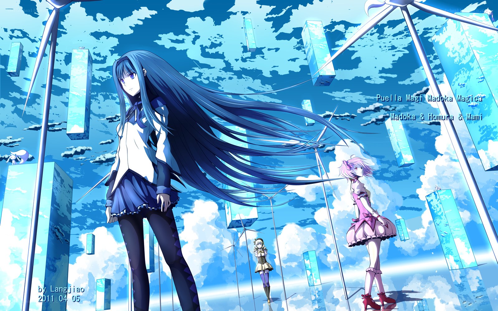 anime girls in sky world