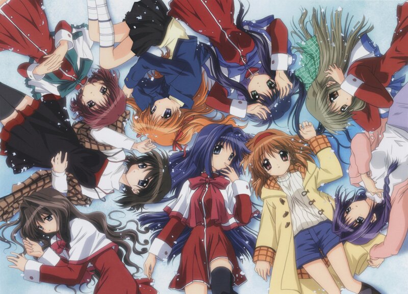 Anime Girls in Snow — Blue, Peaceful