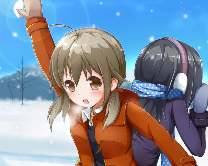 Anime Girls in Snow — Blue