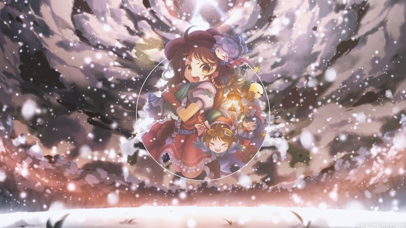 Anime Girls in Snow — White, Magical