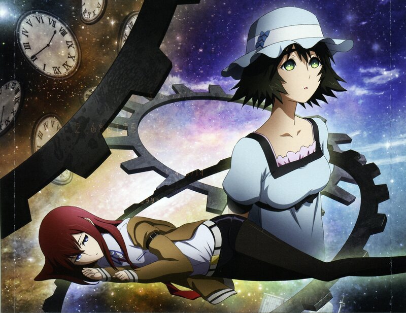 anime girls in space with clocks