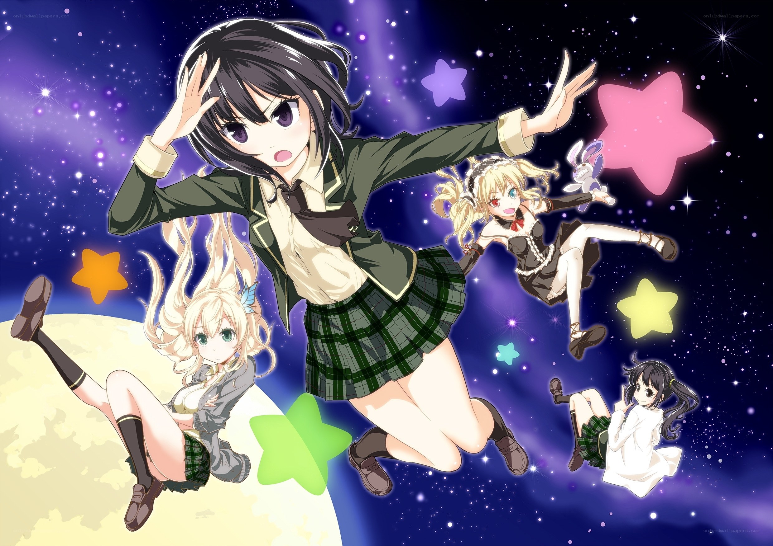 anime girls in space