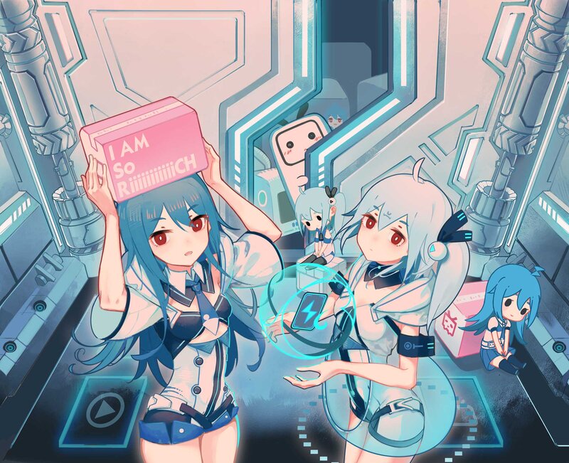 Anime Girls in Spaceship
