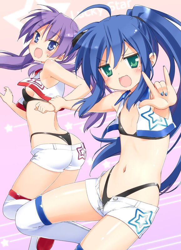 anime girls in star-themed outfits