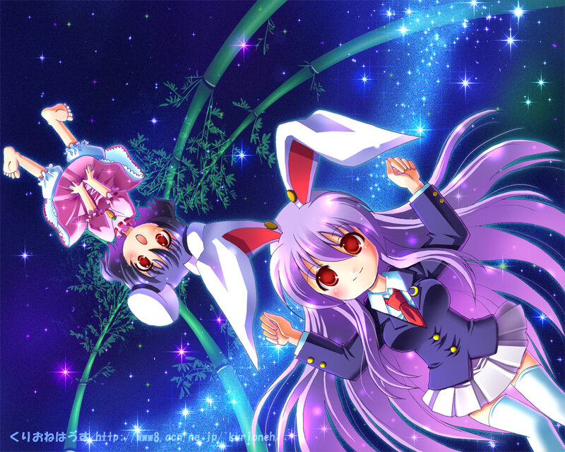 Anime girls in starry night
