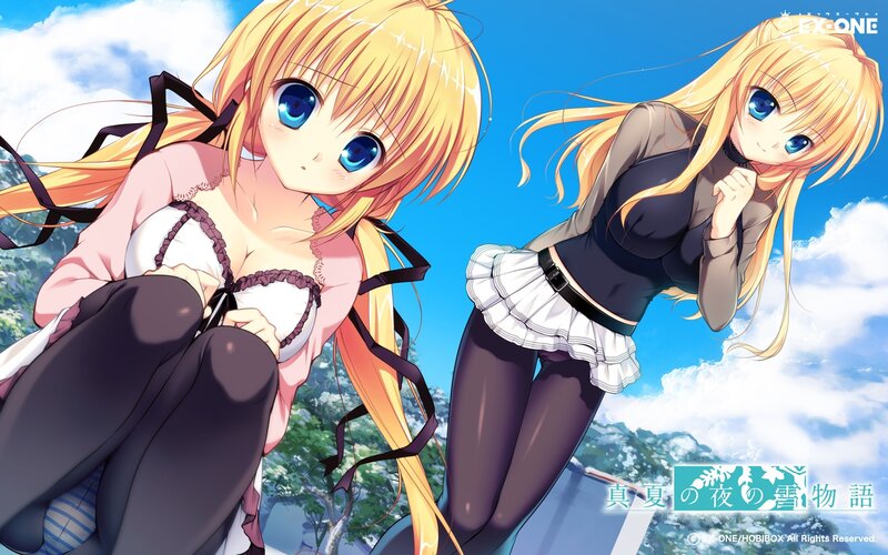 Anime girls in summer outfits