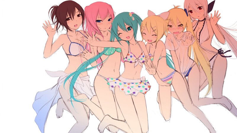 anime girls in swimsuits