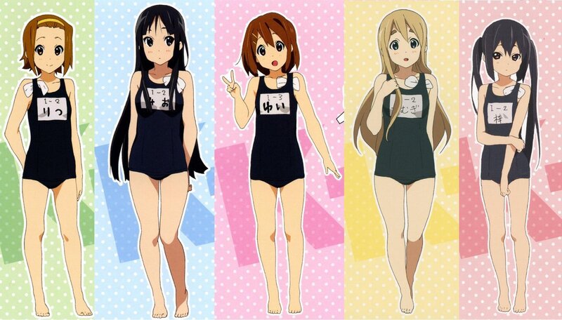 Anime Girls in Swimsuits — Black