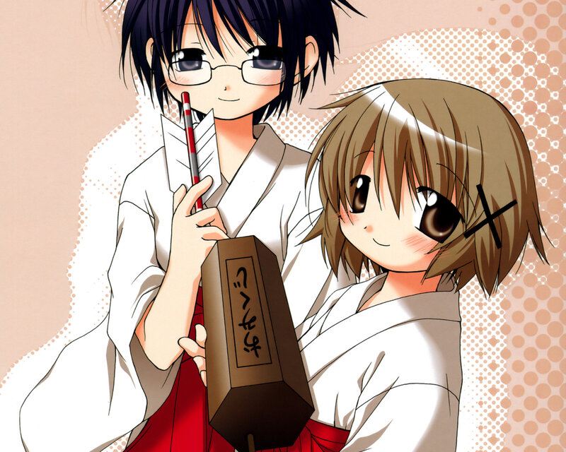 Anime girls in traditional attire