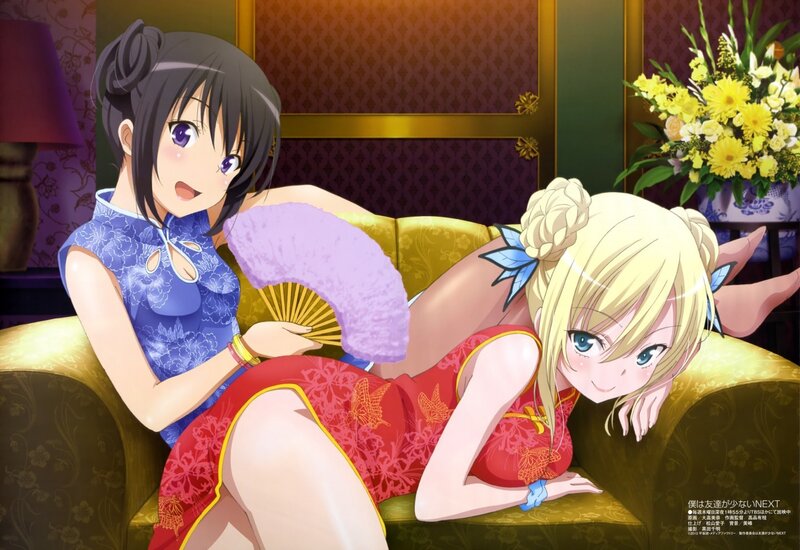 Anime girls in traditional dresses